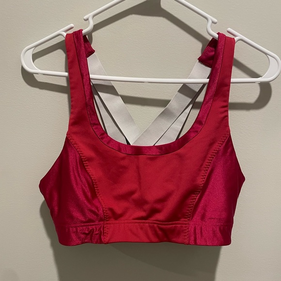 Fabletics Paige Low Impact Red/Silver Sports Bra - Picture 5 of 12